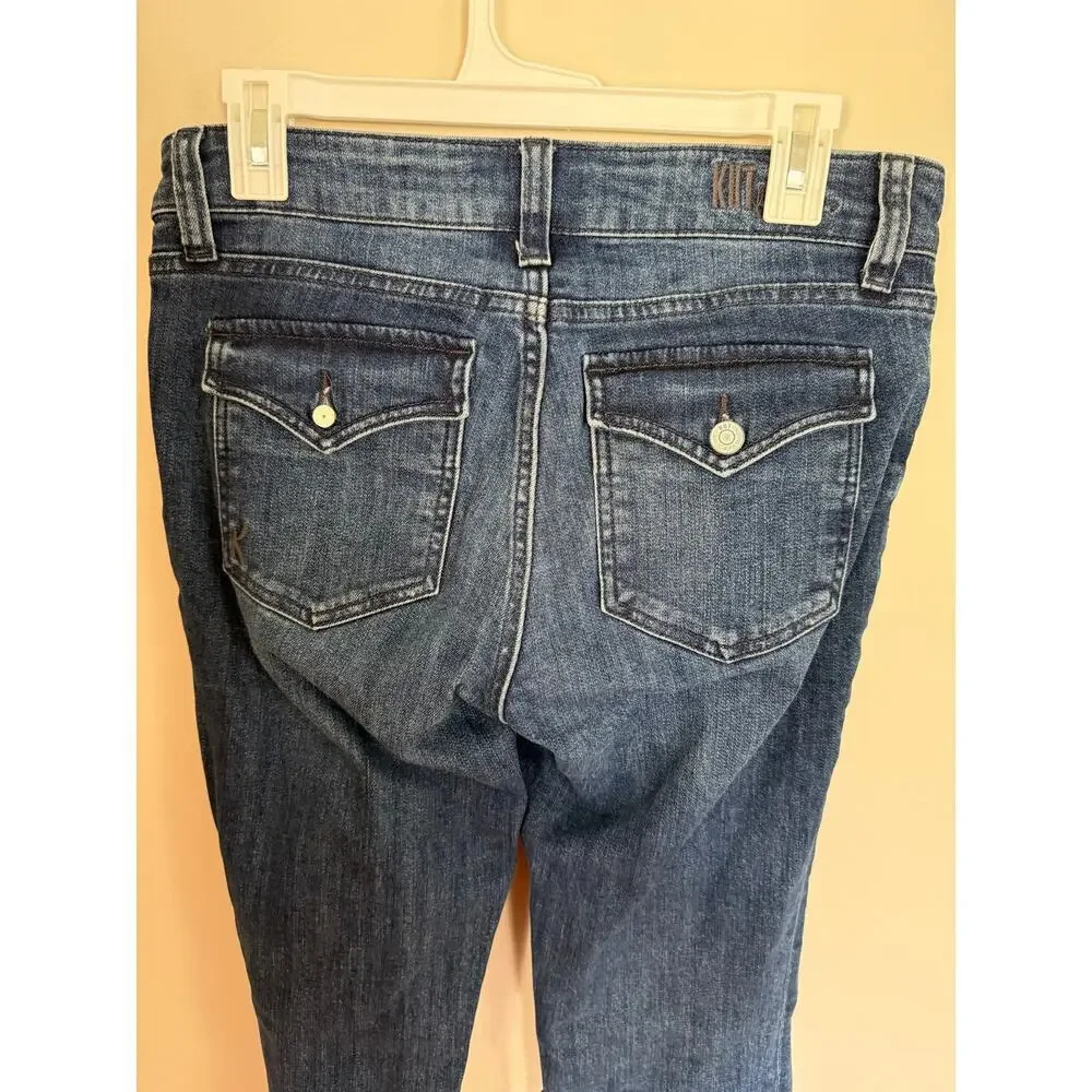Kut From the Kloth Dark Wash Y2K Nicole Boot Cut Jeans Casual Distressed- Sz 6